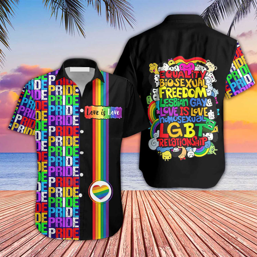 LGBT Aloha Hawaiian Shirts For Summer/ Pride Month Colorful Aloha Hawaiian Shirts For Men Women