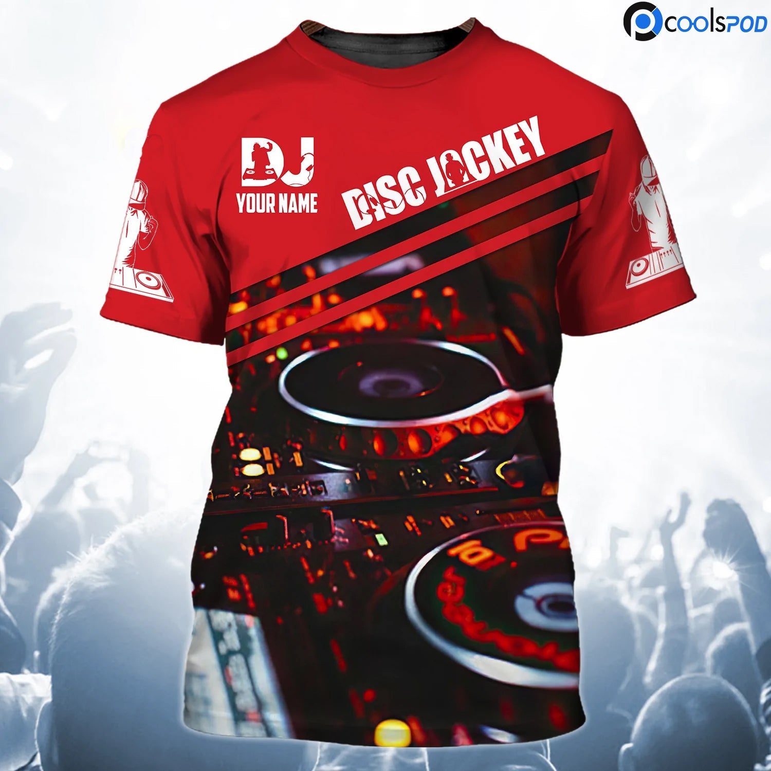 Custom Name DJ Shirt/ 3D All Over Print T Shirt For DJ Club Uniform/ Disc Jockey Clothing Men Women