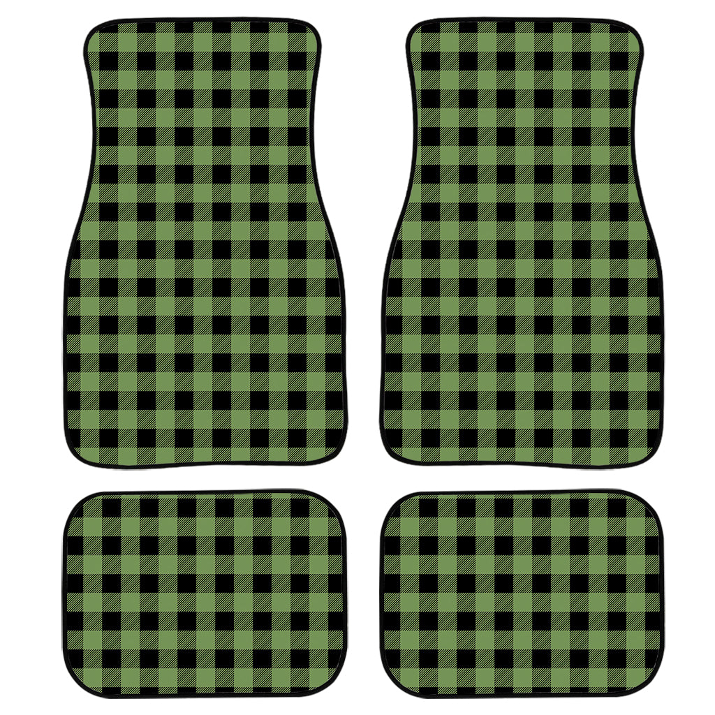 Sage Green Buffalo Check Pattern Print Front And Back Car Floor Mats/ Front Car Mat