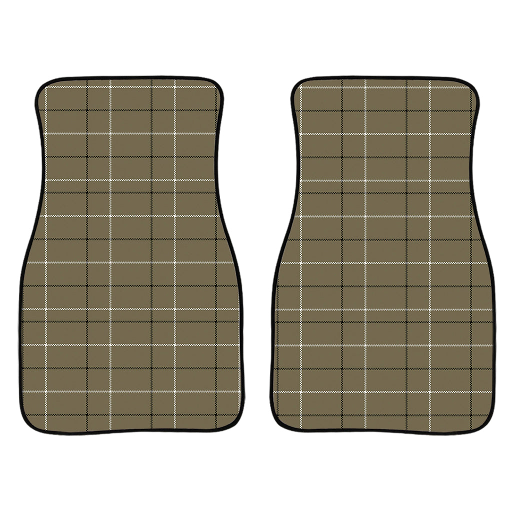 Sage Green Tattersall Pattern Print Front And Back Car Floor Mats/ Front Car Mat