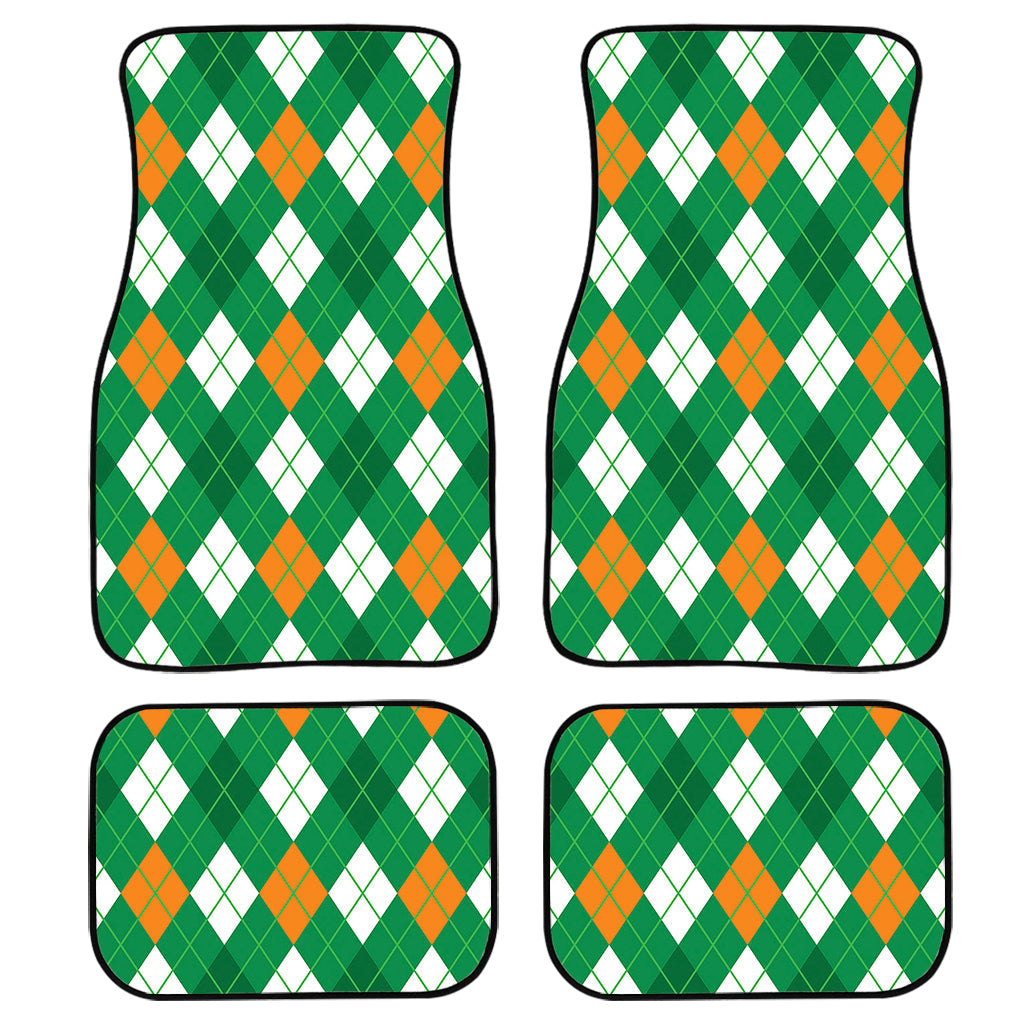 Saint Patrick''S Day Argyle Pattern Print Front And Back Car Floor Mats/ Front Car Mat