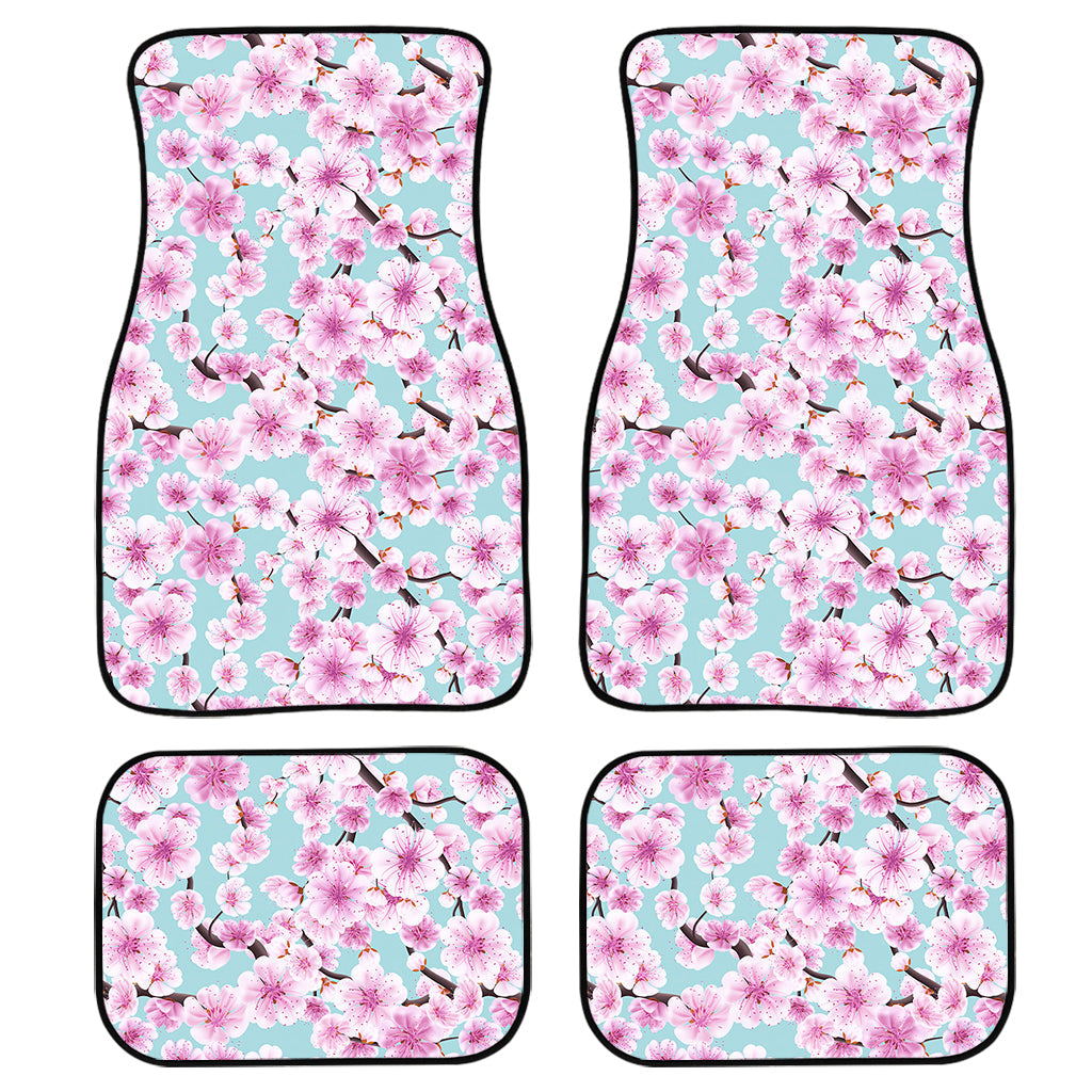 Sakura Cherry Blossom Pattern Print Front And Back Car Floor Mats/ Front Car Mat