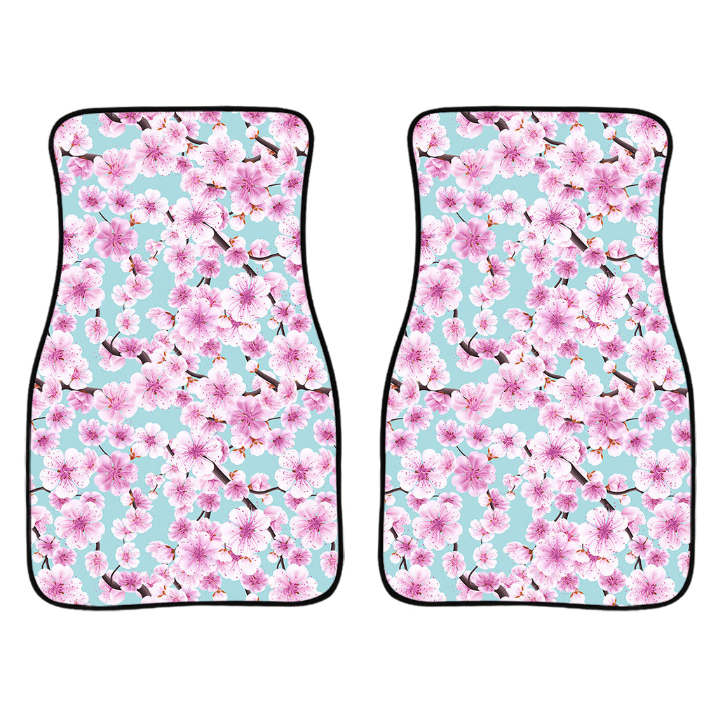 Sakura Cherry Blossom Pattern Print Front And Back Car Floor Mats/ Front Car Mat