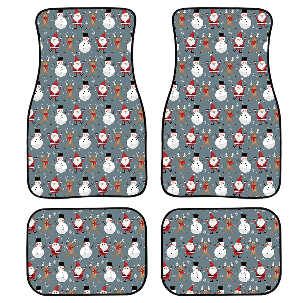 Santa Claus And Friends Pattern Print Front And Back Car Floor Mats/ Front Car Mat