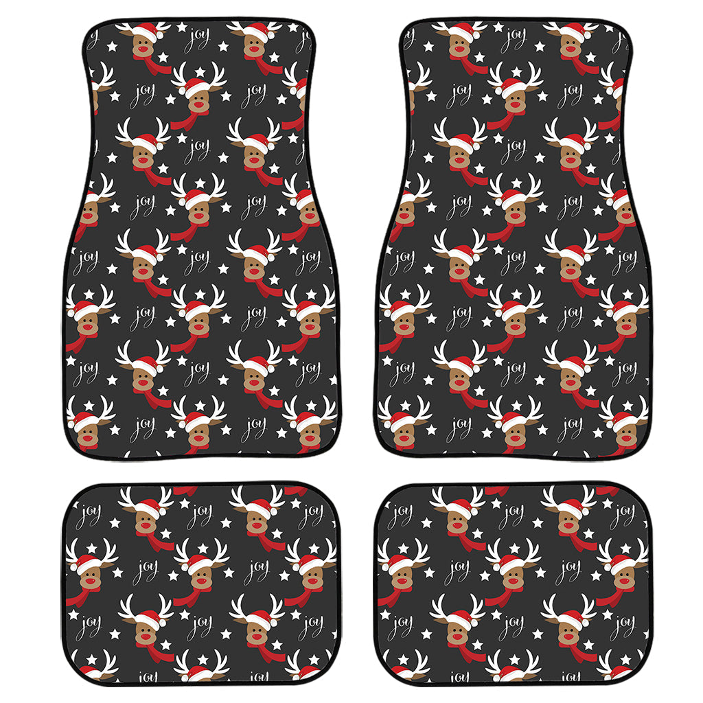 Santa Claus Deer Pattern Print Front And Back Car Floor Mats/ Front Car Mat