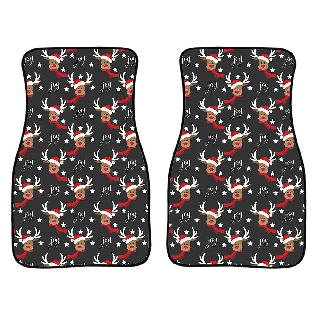 Santa Claus Deer Pattern Print Front And Back Car Floor Mats/ Front Car Mat