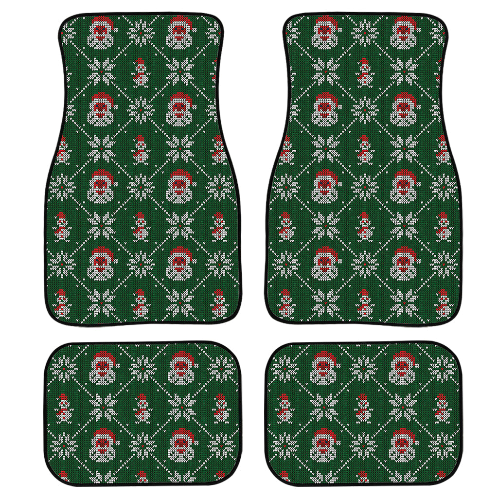 Santa Claus Knitted Pattern Print Front And Back Car Floor Mats/ Front Car Mat