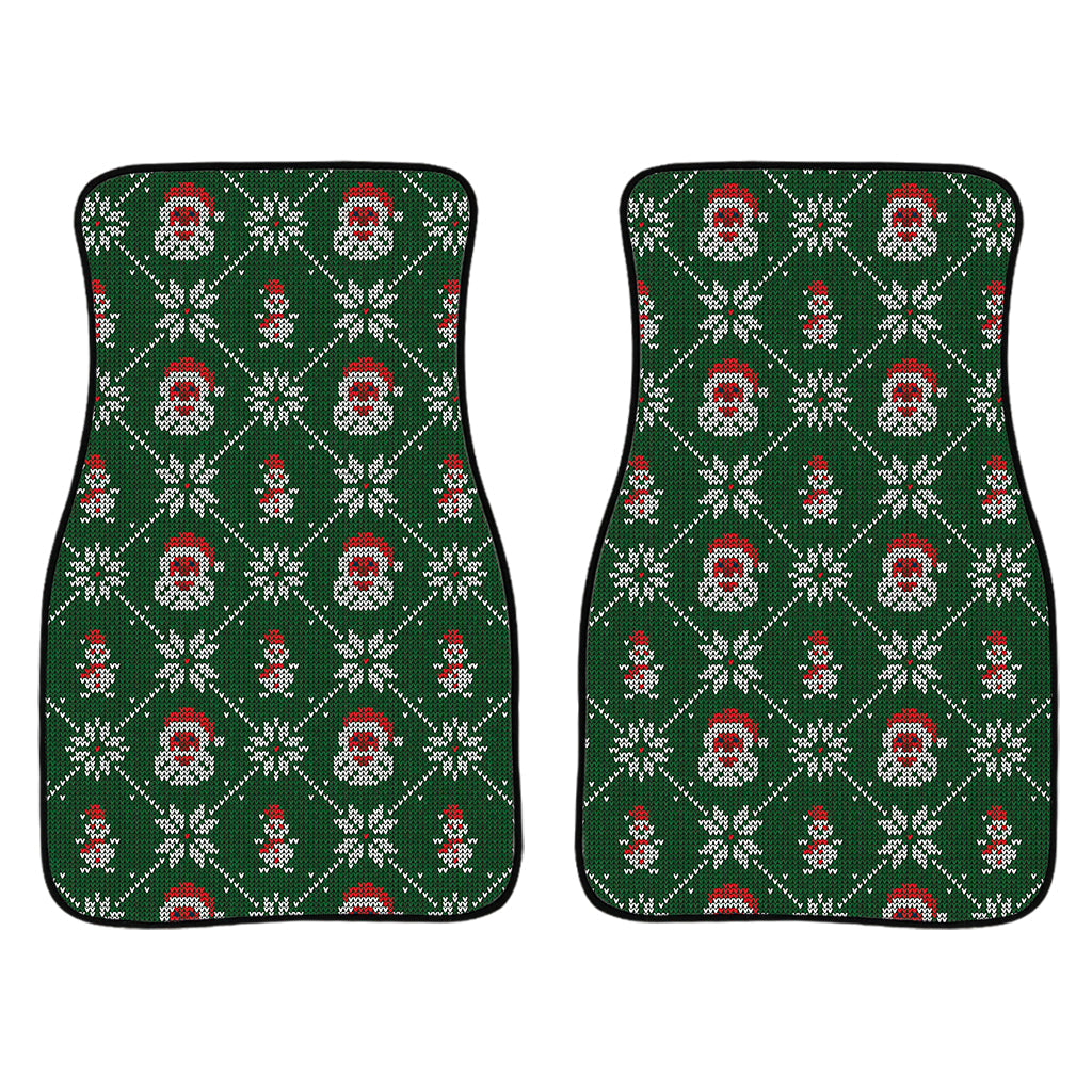 Santa Claus Knitted Pattern Print Front And Back Car Floor Mats/ Front Car Mat