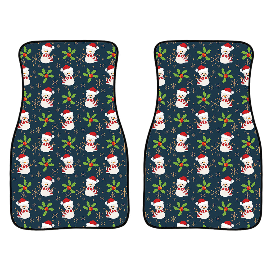 Santa Snowman Pattern Print Front And Back Car Floor Mats/ Front Car Mat