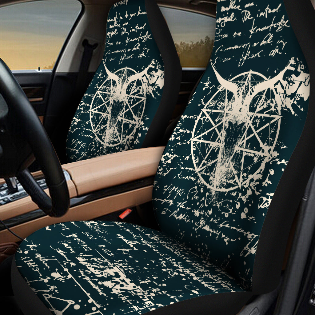 Satan Goat Skull Symbol Print Universal Fit Car Seat Covers