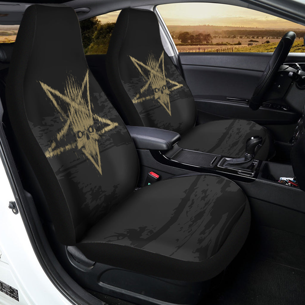 Satanic Pentagram Skull Print Universal Fit Car Seat Covers