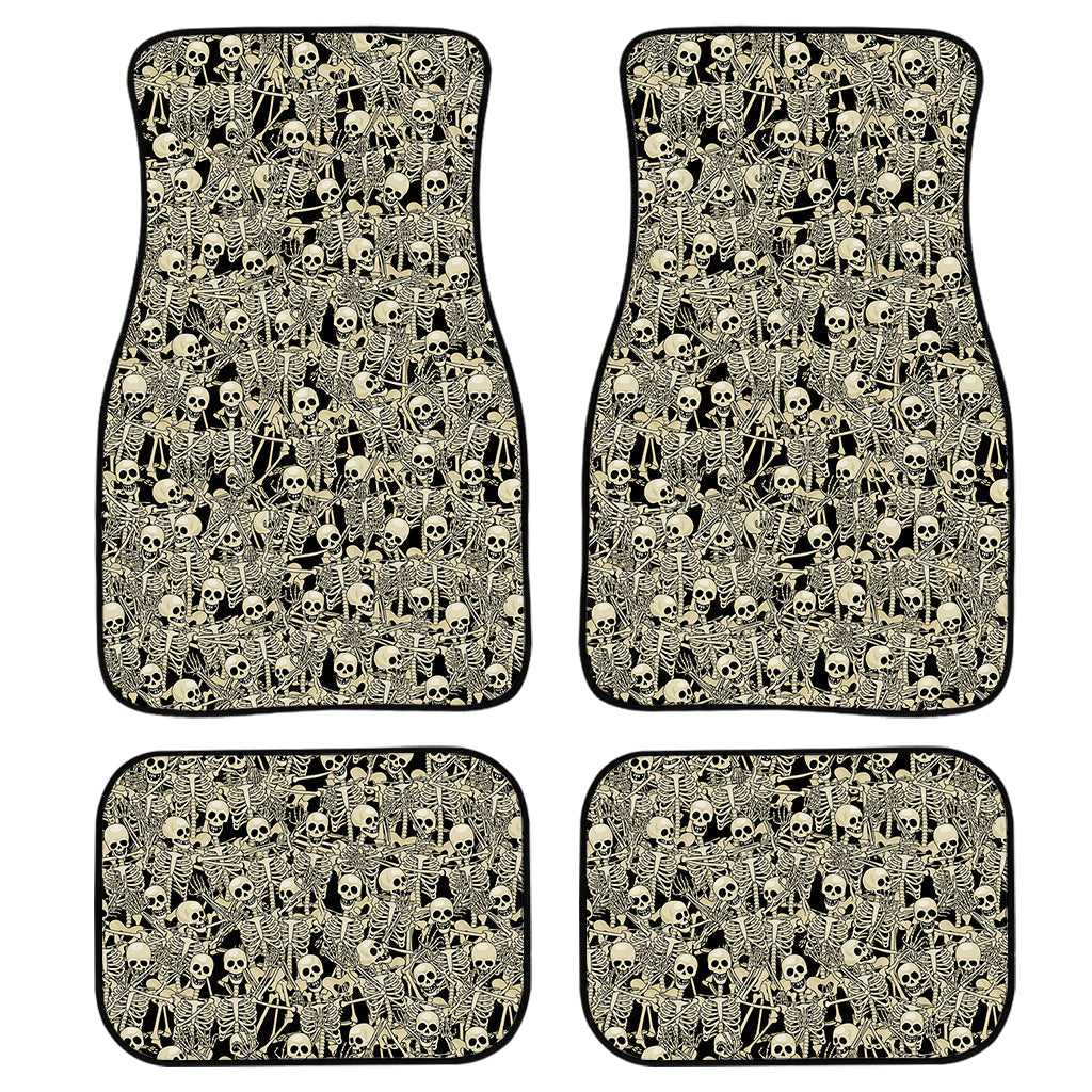 Scary Skeleton Pattern Print Front And Back Car Floor Mats/ Front Car Mat