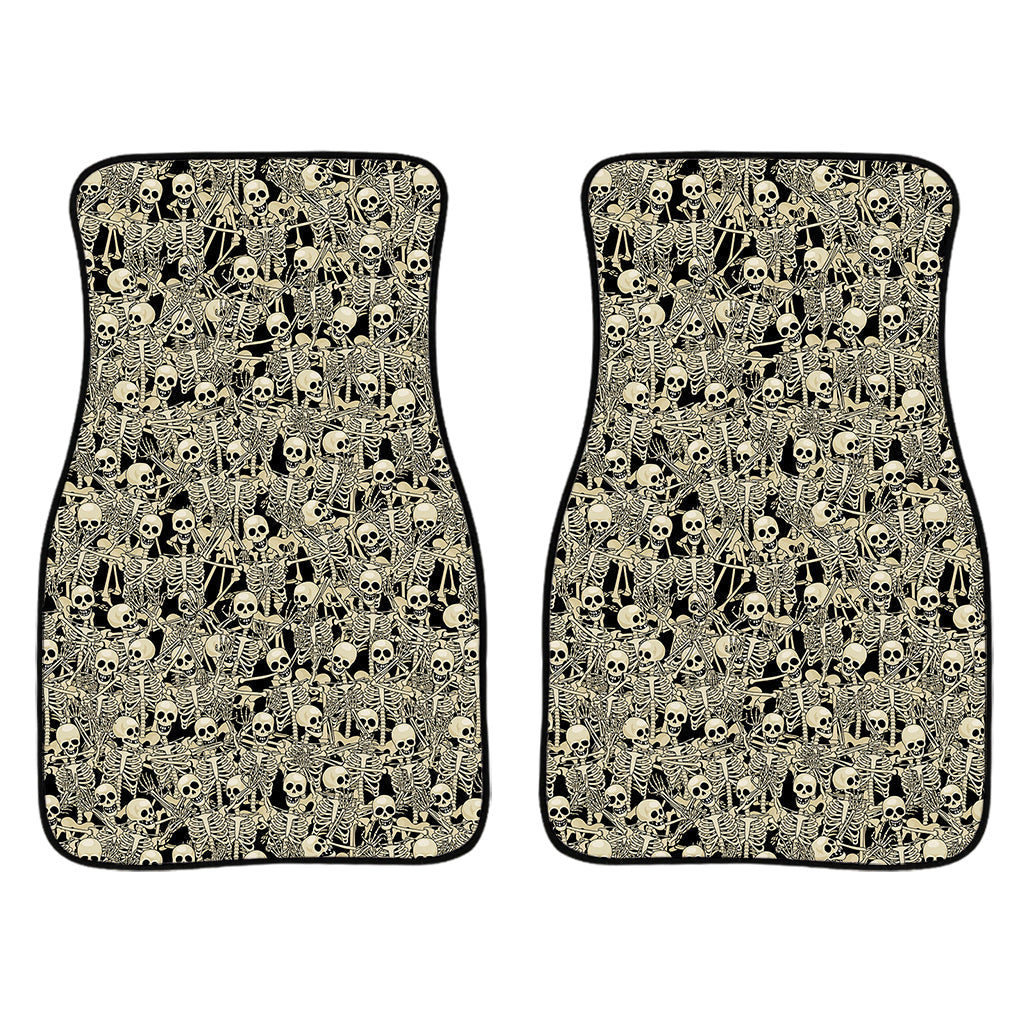 Scary Skeleton Pattern Print Front And Back Car Floor Mats/ Front Car Mat
