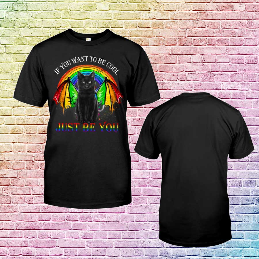 Pride Shirt For Gay Man/ LGBT Black Cat Just Be You T-Shirt Lesbian Gift For Pride Month