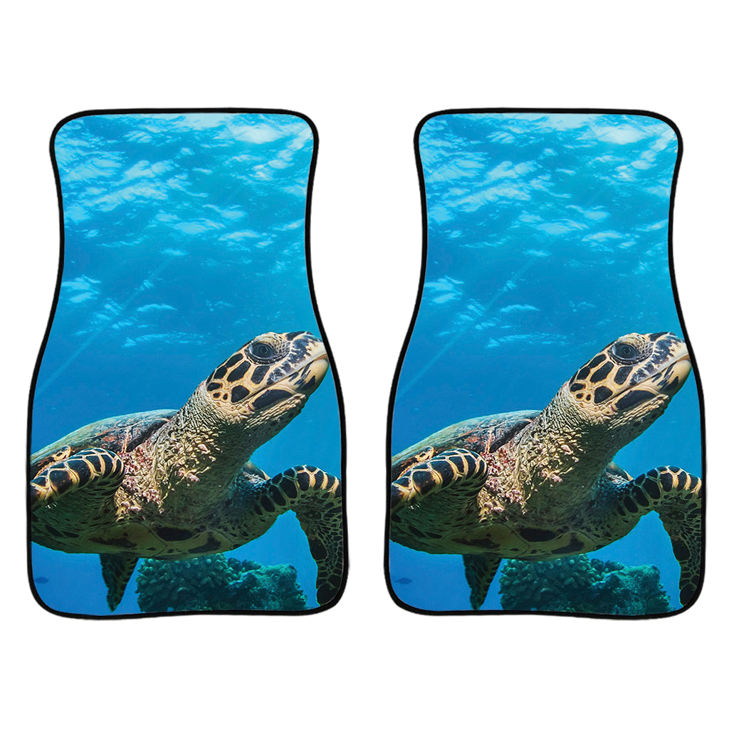 Sea Turtle Underwater Print Front And Back Car Floor Mats/ Front Car Mat