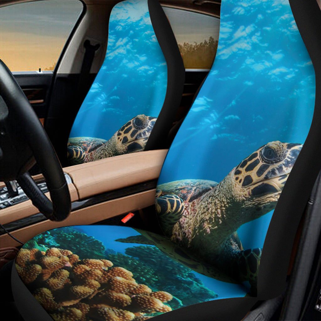 Sea Turtle Underwater Print Universal Fit Car Seat Covers