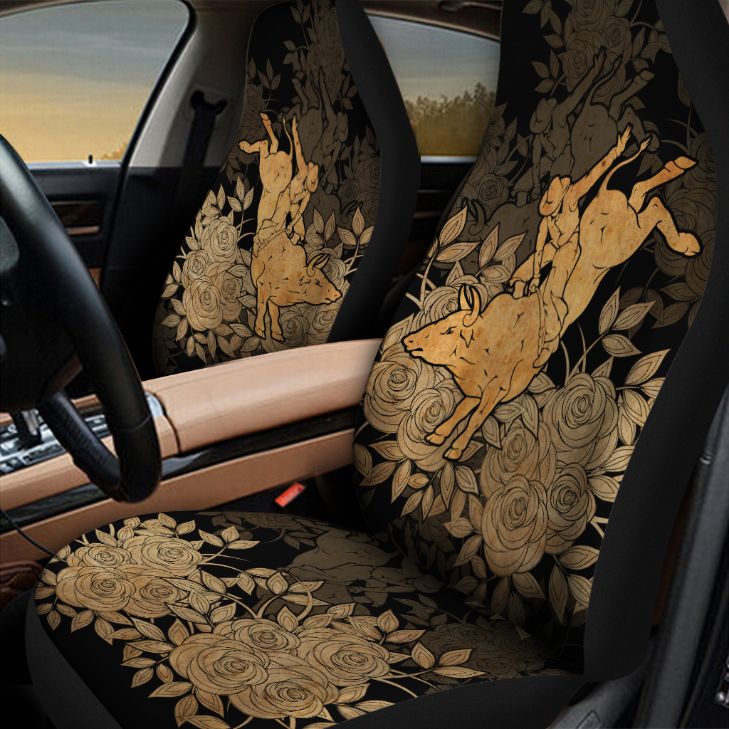 Cool Bull Ridding 3D Print Front Car Seat Covers