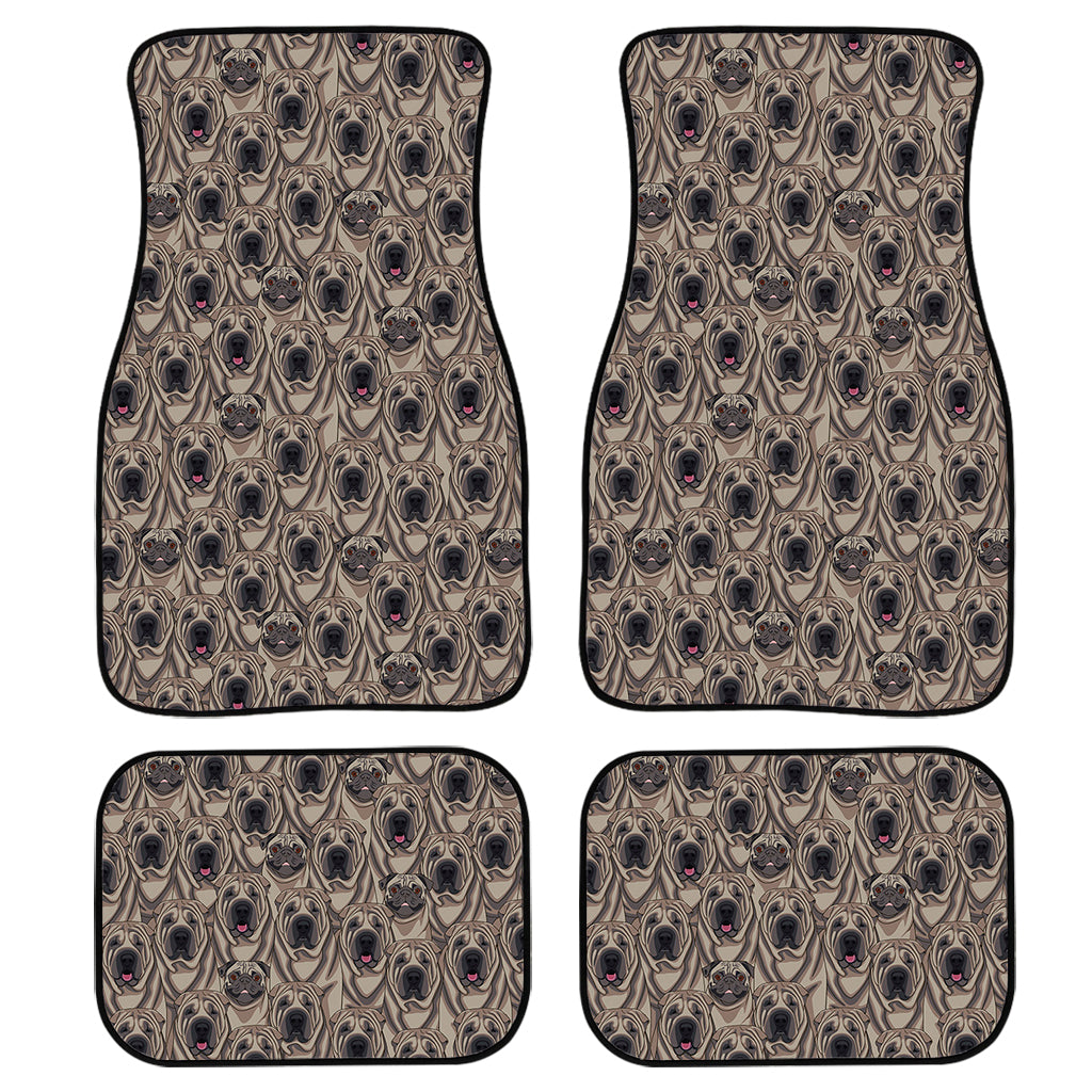 Shar Pei And Pug Pattern Print Front And Back Car Floor Mats/ Front Car Mat