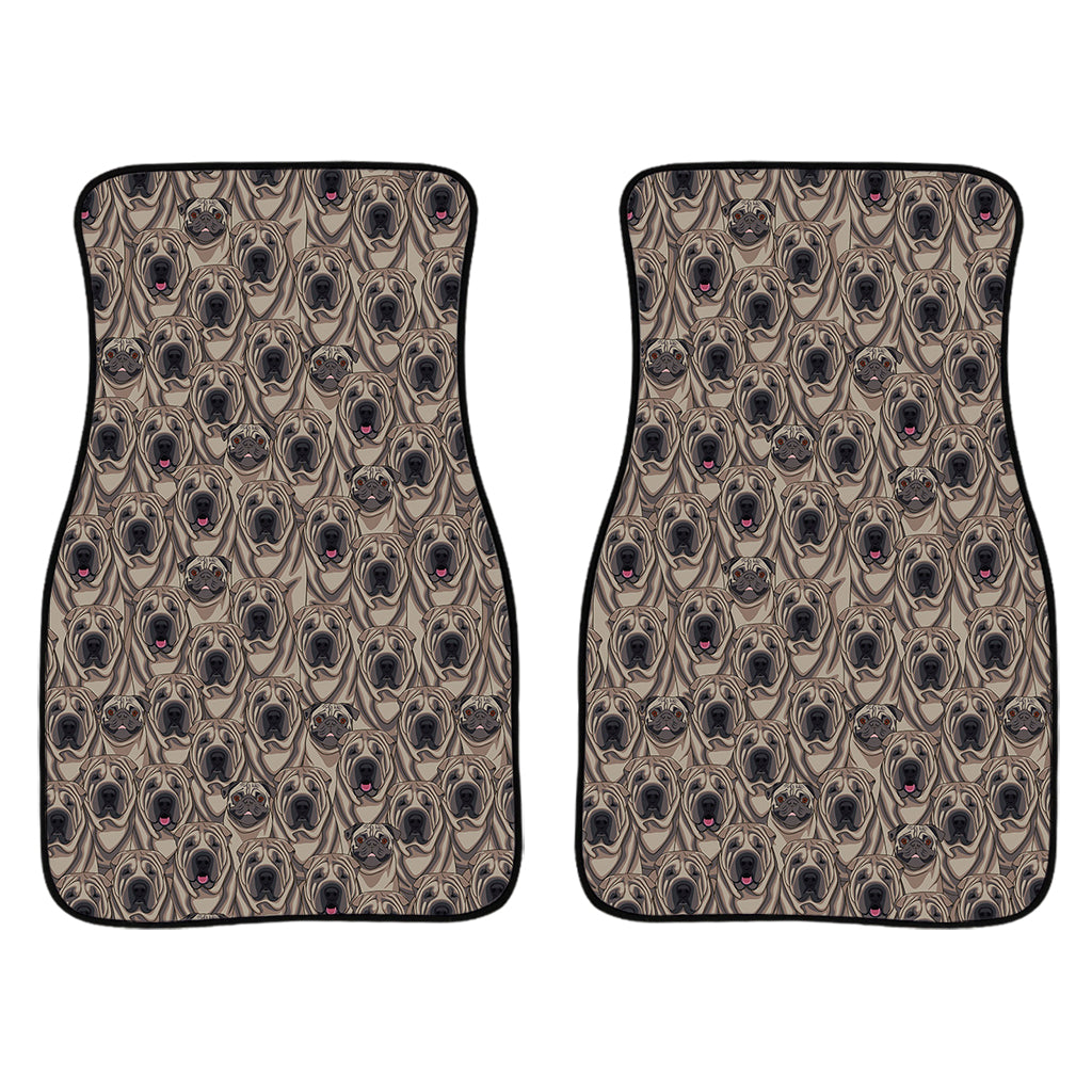 Shar Pei And Pug Pattern Print Front And Back Car Floor Mats/ Front Car Mat