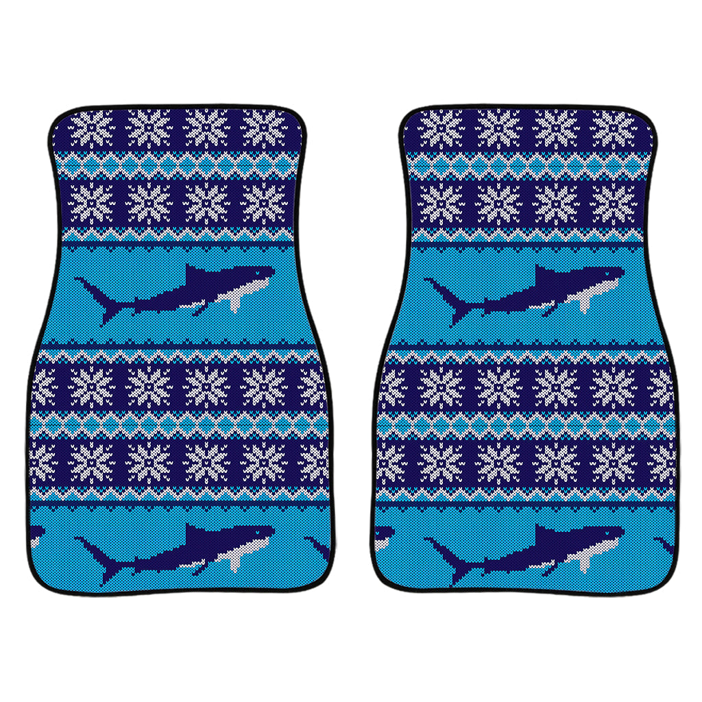 Shark Knitted Pattern Print Front And Back Car Floor Mats/ Front Car Mat