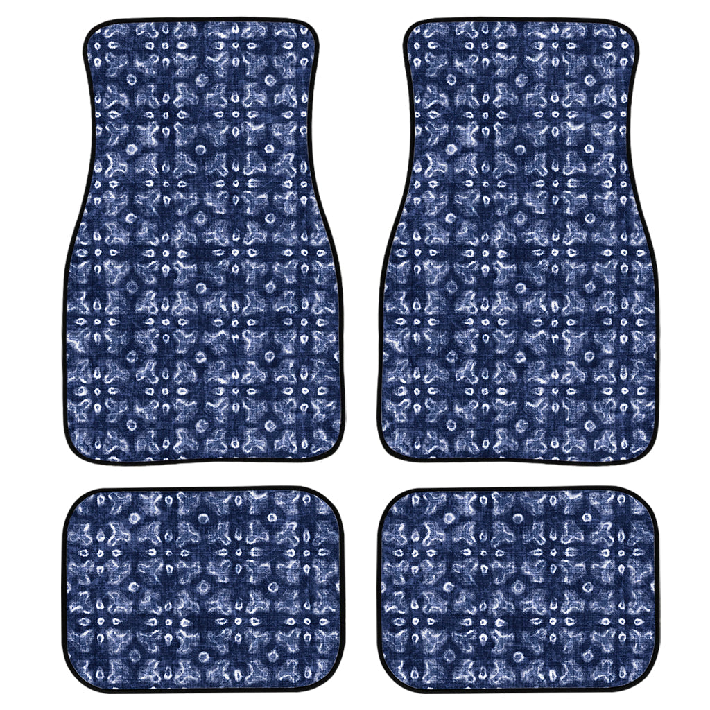 Shibori Floral Pattern Print Front And Back Car Floor Mats/ Front Car Mat