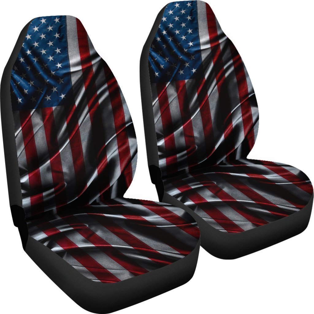 Silky American Flag Patriotic Universal Fit Car Seat Covers