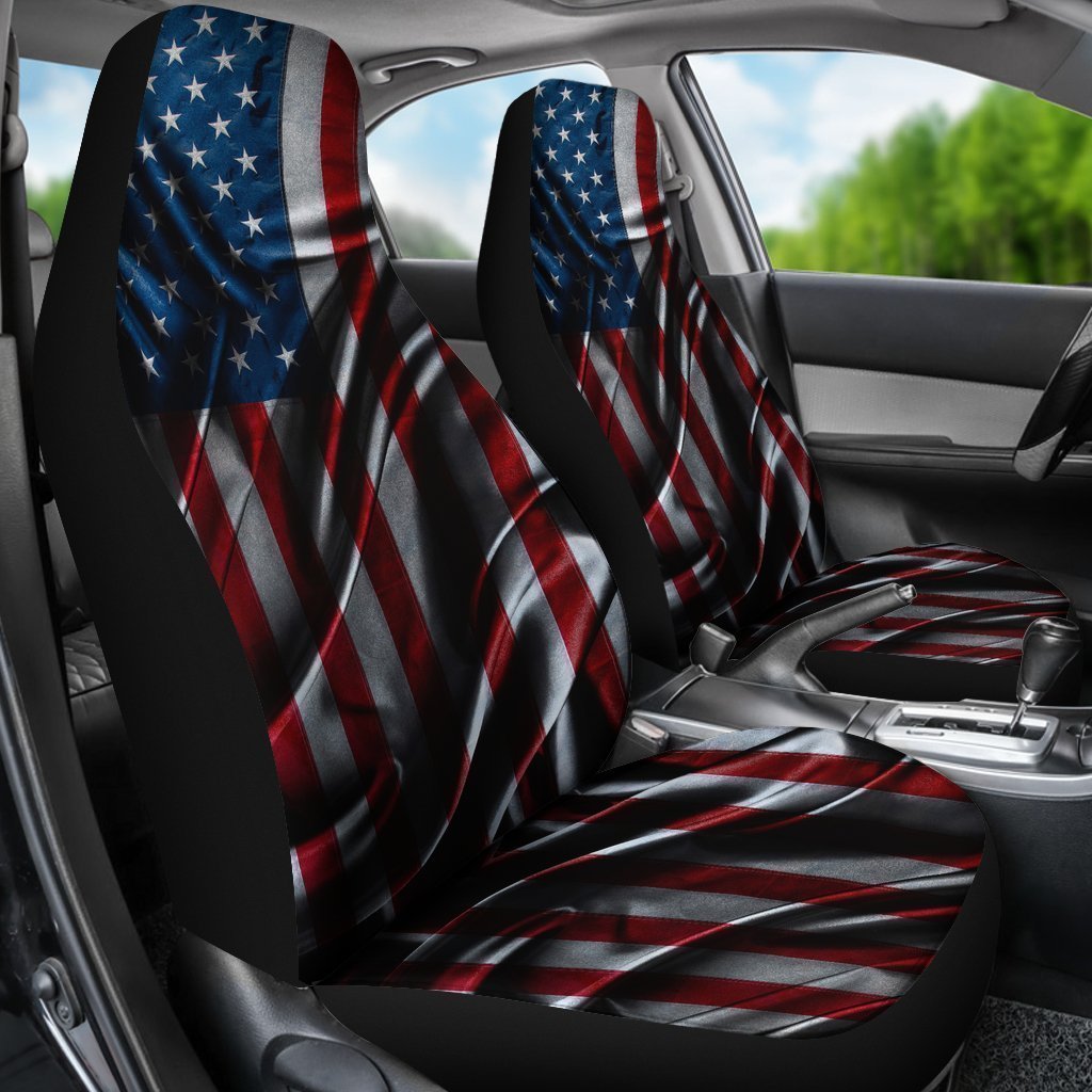 Silky American Flag Patriotic Universal Fit Car Seat Covers