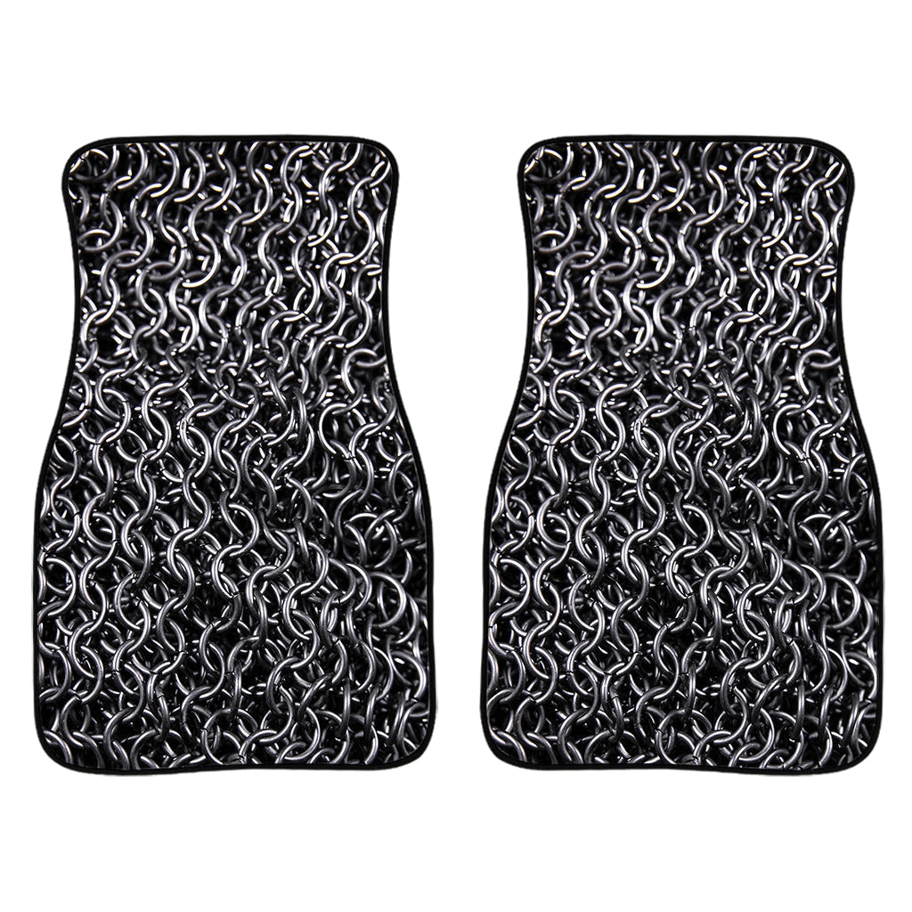 Silver Chainmail Print Front And Back Car Floor Mats/ Front Car Mat