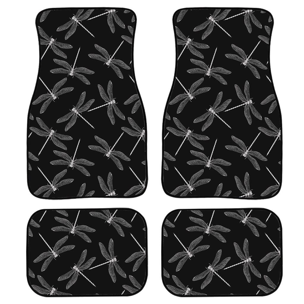 Silver Dragonfly Pattern Print Front And Back Car Floor Mats/ Front Car Mat