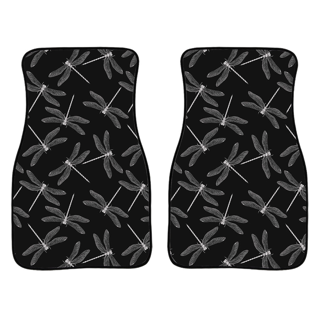 Silver Dragonfly Pattern Print Front And Back Car Floor Mats/ Front Car Mat