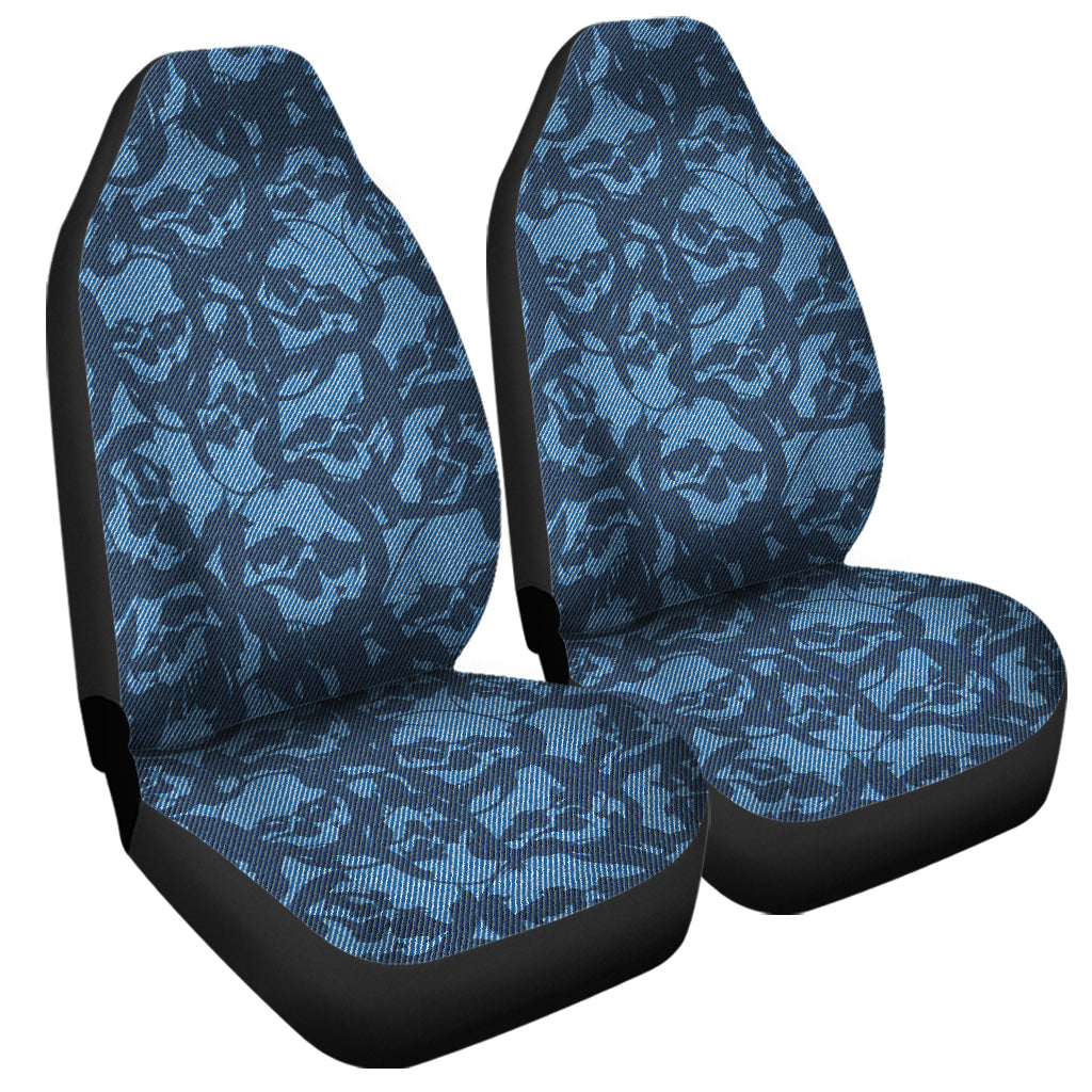 Skull Denim Jeans Pattern Print Universal Fit Car Seat Covers