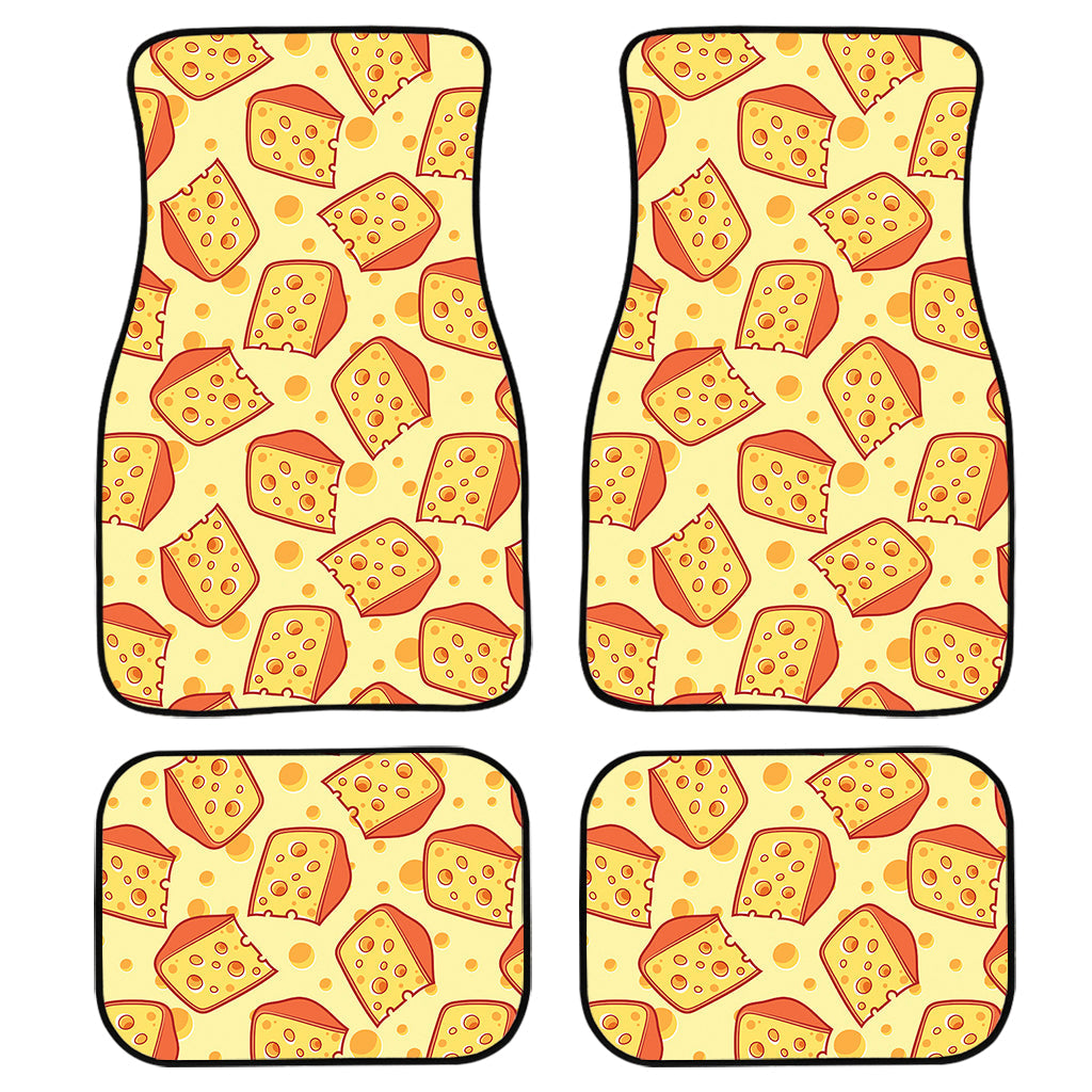 Slice Of Cheese Pattern Print Front And Back Car Floor Mats/ Front Car Mat