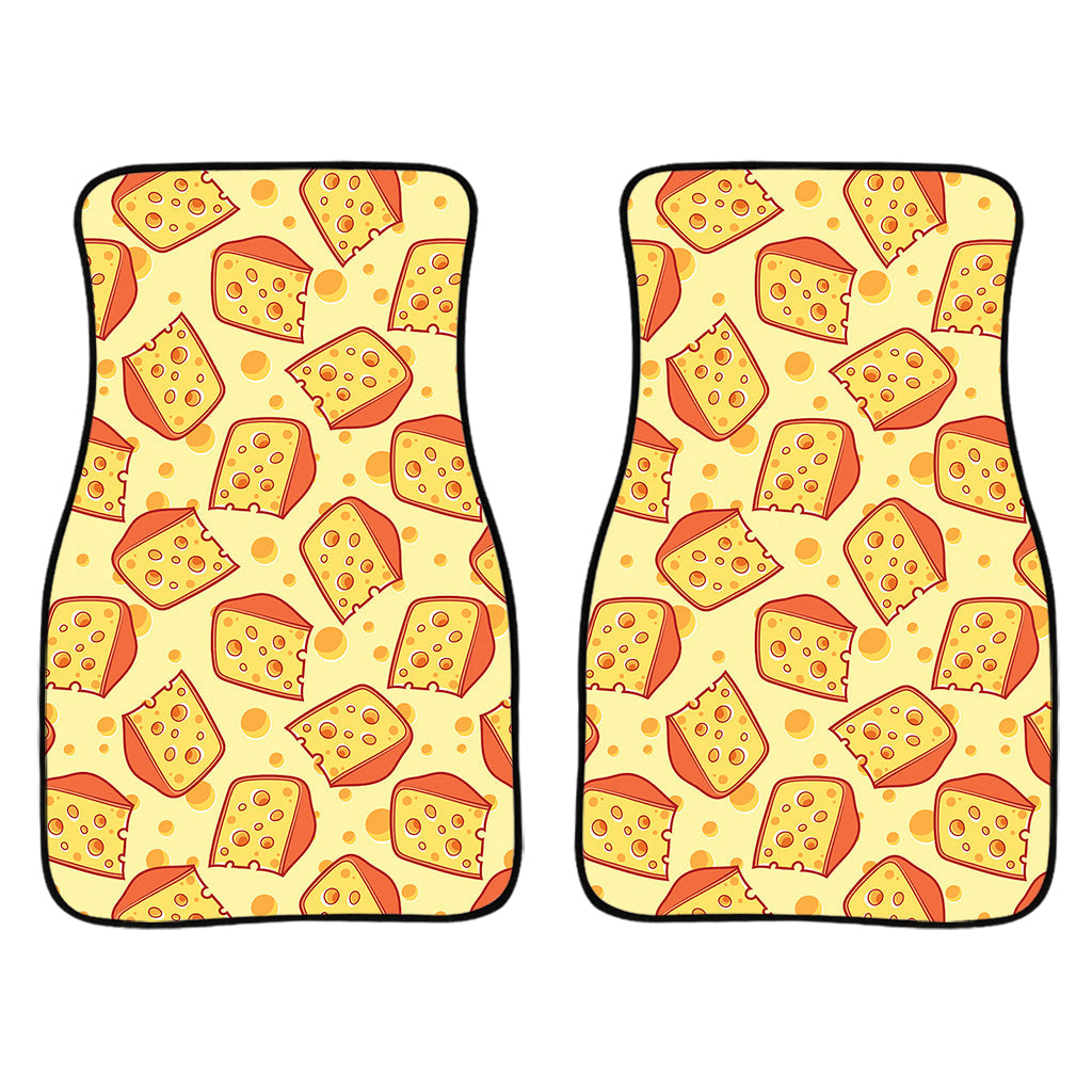 Slice Of Cheese Pattern Print Front And Back Car Floor Mats/ Front Car Mat