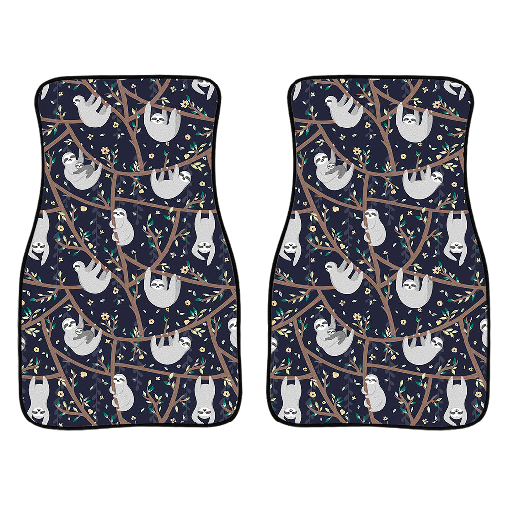 Sloth Family Pattern Print Front And Back Car Floor Mats/ Front Car Mat