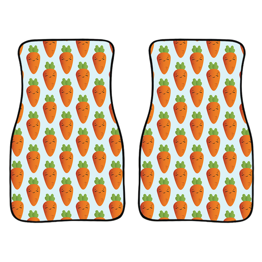 Smiling Carrot Pattern Print Front And Back Car Floor Mats/ Front Car Mat