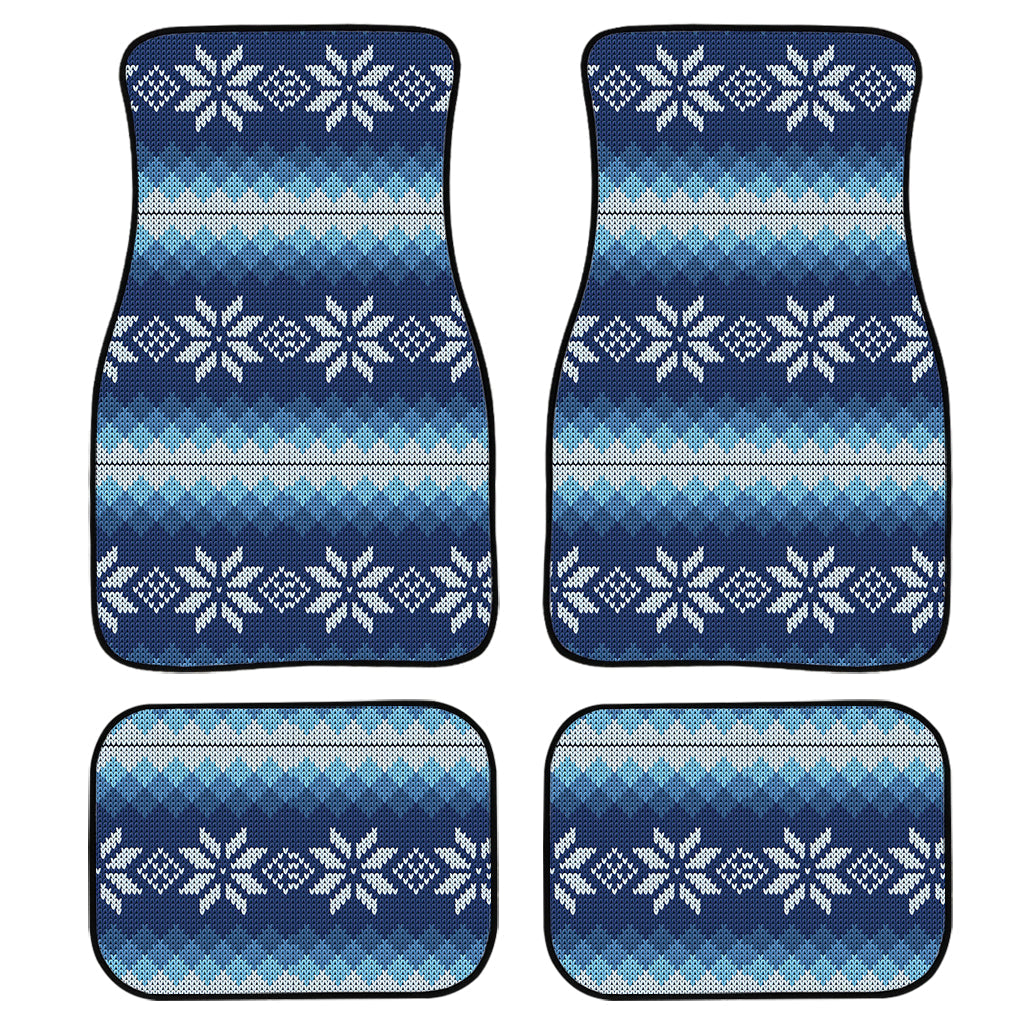 Snow Flower Knitted Pattern Print Front And Back Car Floor Mats/ Front Car Mat