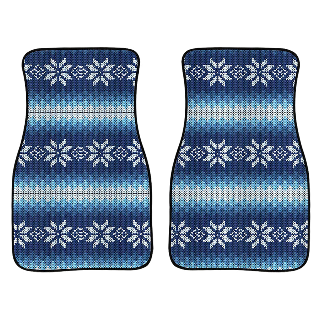 Snow Flower Knitted Pattern Print Front And Back Car Floor Mats/ Front Car Mat