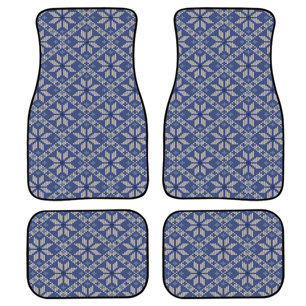 Snowflakes Knitted Pattern Print Front And Back Car Floor Mats/ Front Car Mat
