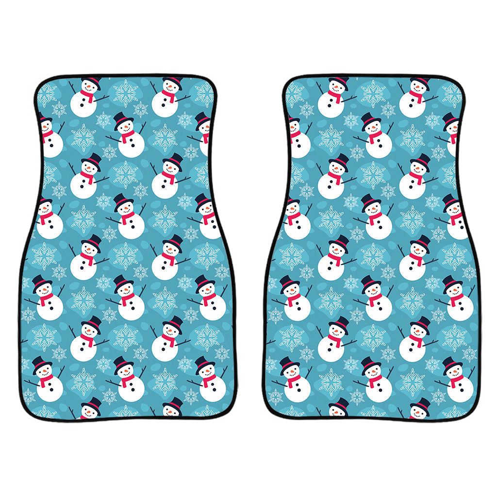 Snowman And Snowflake Pattern Print Front And Back Car Floor Mats/ Front Car Mat