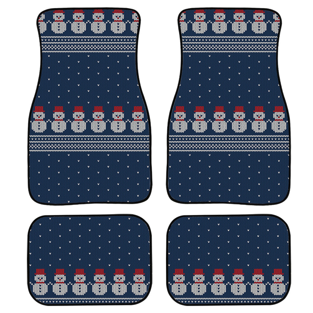 Snowman Knitted Pattern Print Front And Back Car Floor Mats/ Front Car Mat