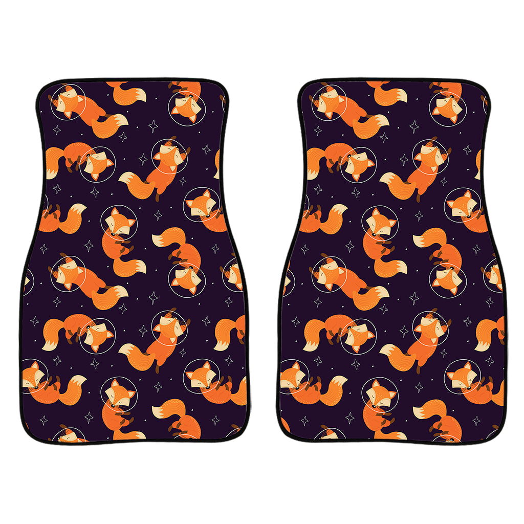 Space Fox Pattern Print Front And Back Car Floor Mats/ Front Car Mat