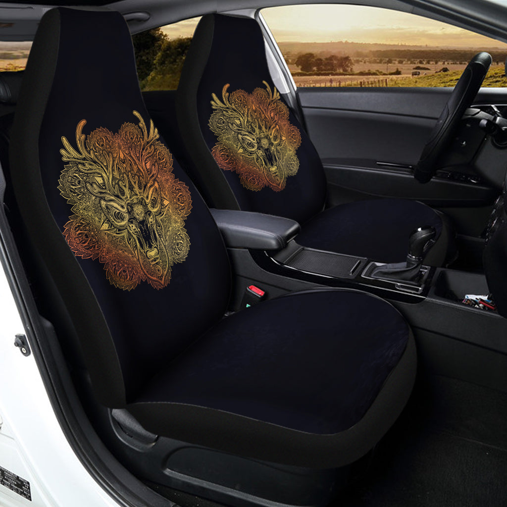 Spiritual Deer Mandala Print Universal Fit Car Seat Covers