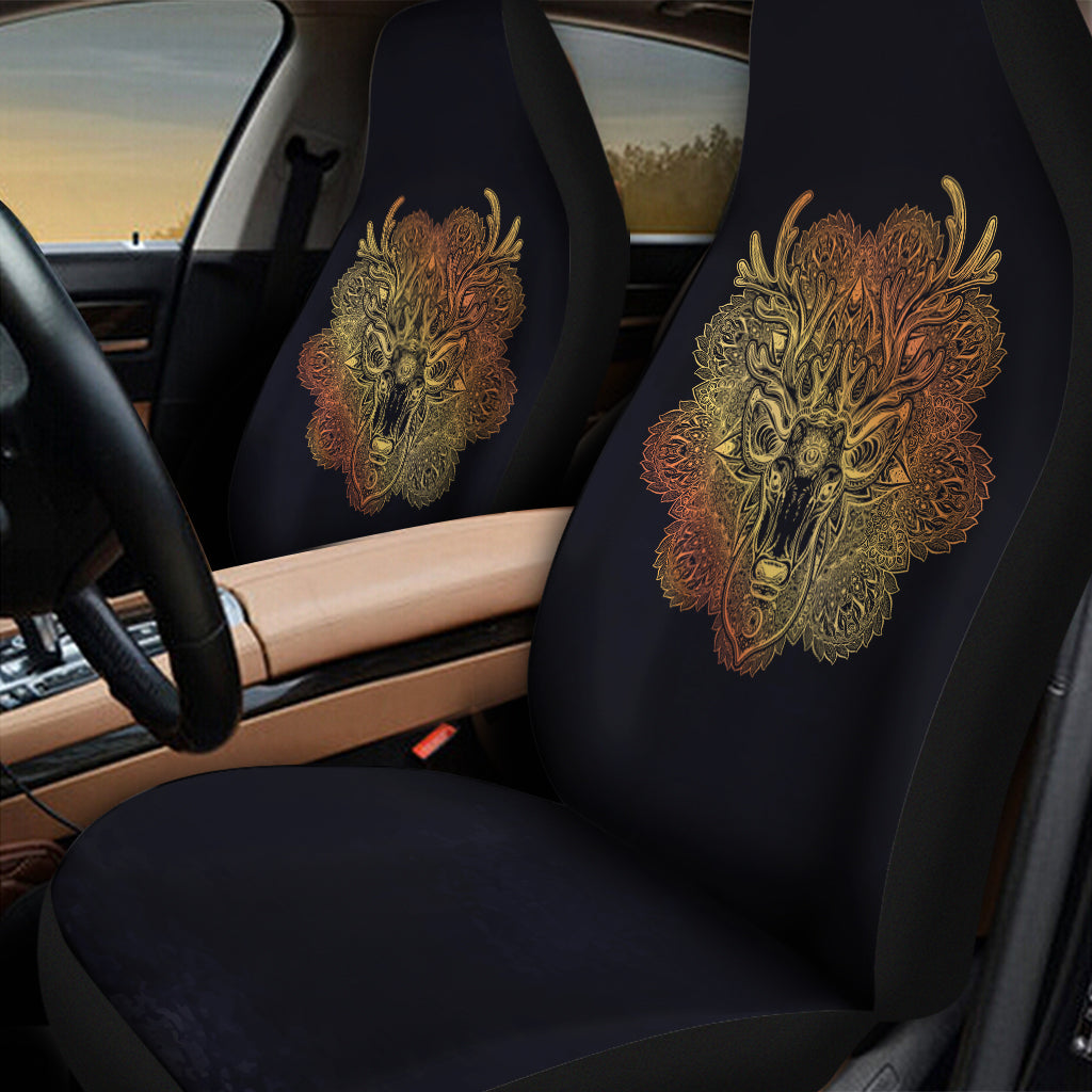 Spiritual Deer Mandala Print Universal Fit Car Seat Covers