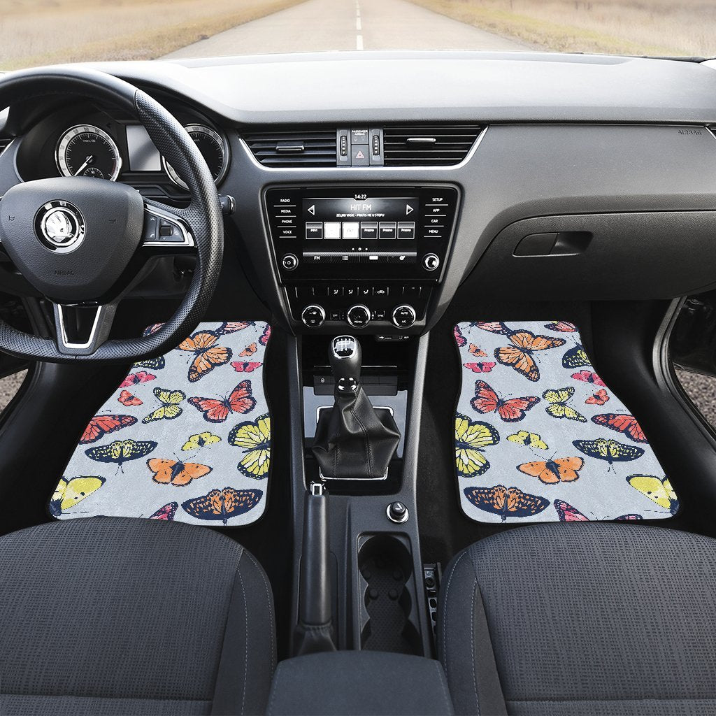 Spring Butterfly Pattern Print Front And Back Car Floor Mats/ Front Car Mat