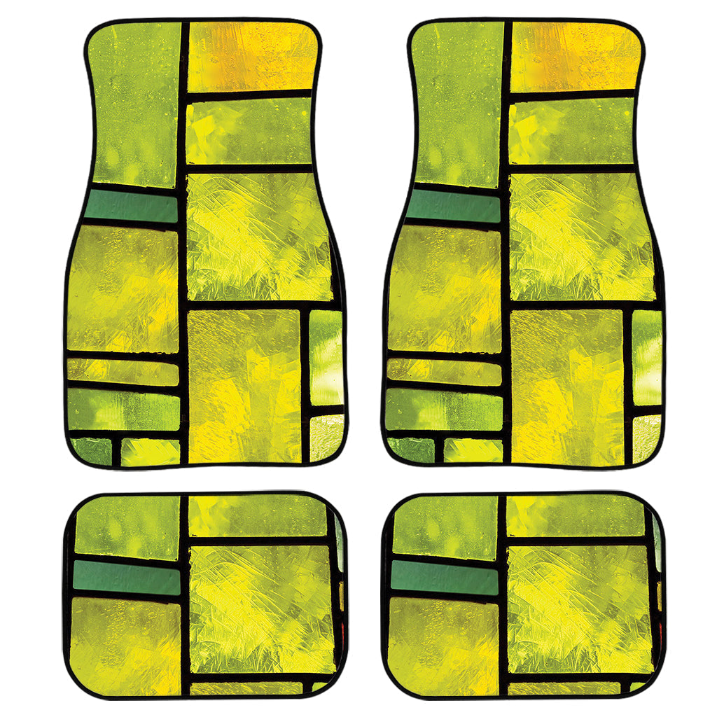 Square Stained Glass Mosaic Print Front And Back Car Floor Mats/ Front Car Mat