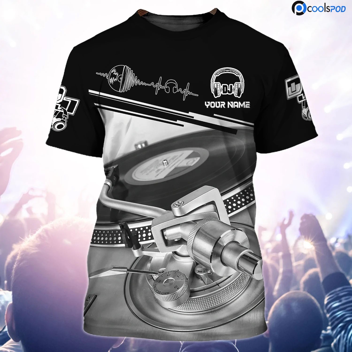 Custom Heatbeat DJ T Shirt For Men Women/ Night Club Bar Shirt Uniform/ DJ Gift/ Music Lover Gift