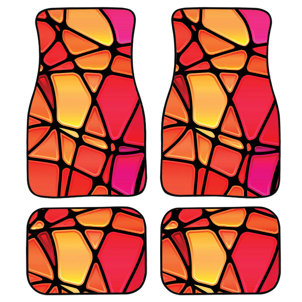 Stained Glass Mosaic Pattern Print Front And Back Car Floor Mats/ Front Car Mat