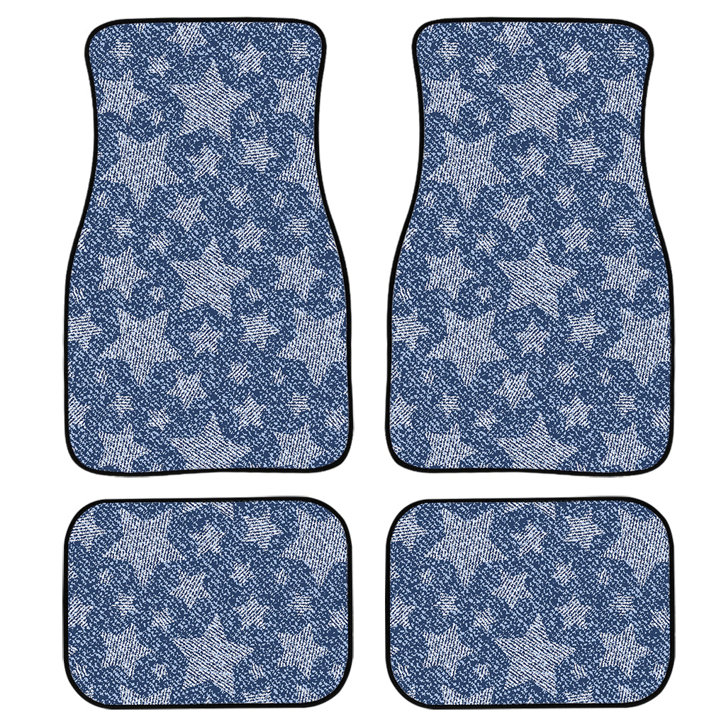Star Denim Jeans Pattern Print Front And Back Car Floor Mats/ Front Car Mat