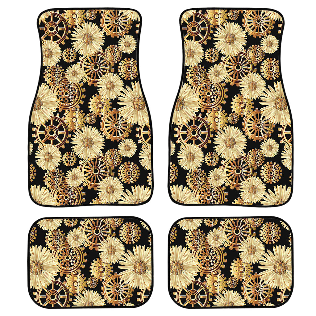 Steampunk Chamomile Pattern Print Front And Back Car Floor Mats/ Front Car Mat
