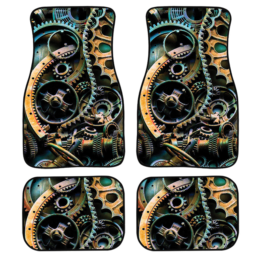 Steampunk Cogs And Gears Print Front And Back Car Floor Mats/ Front Car Mat